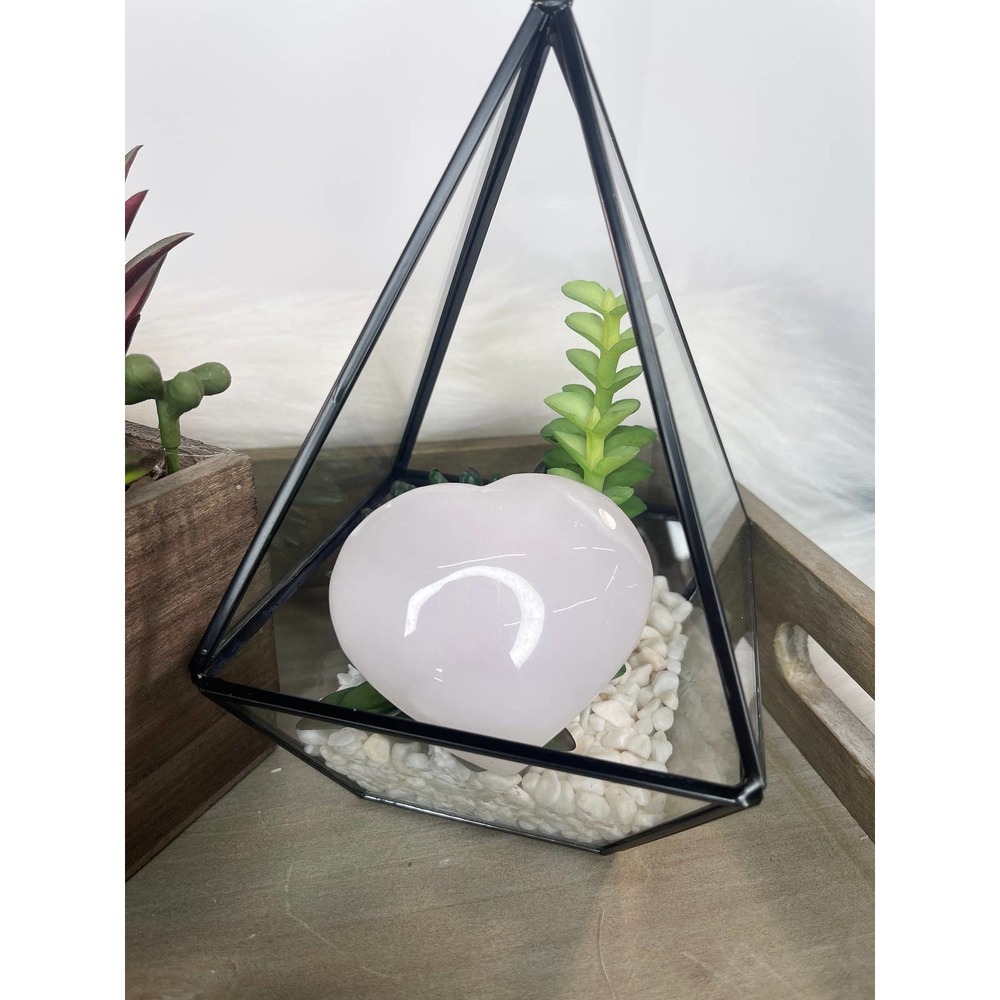 Pink Calcite Heart Polished Crystal